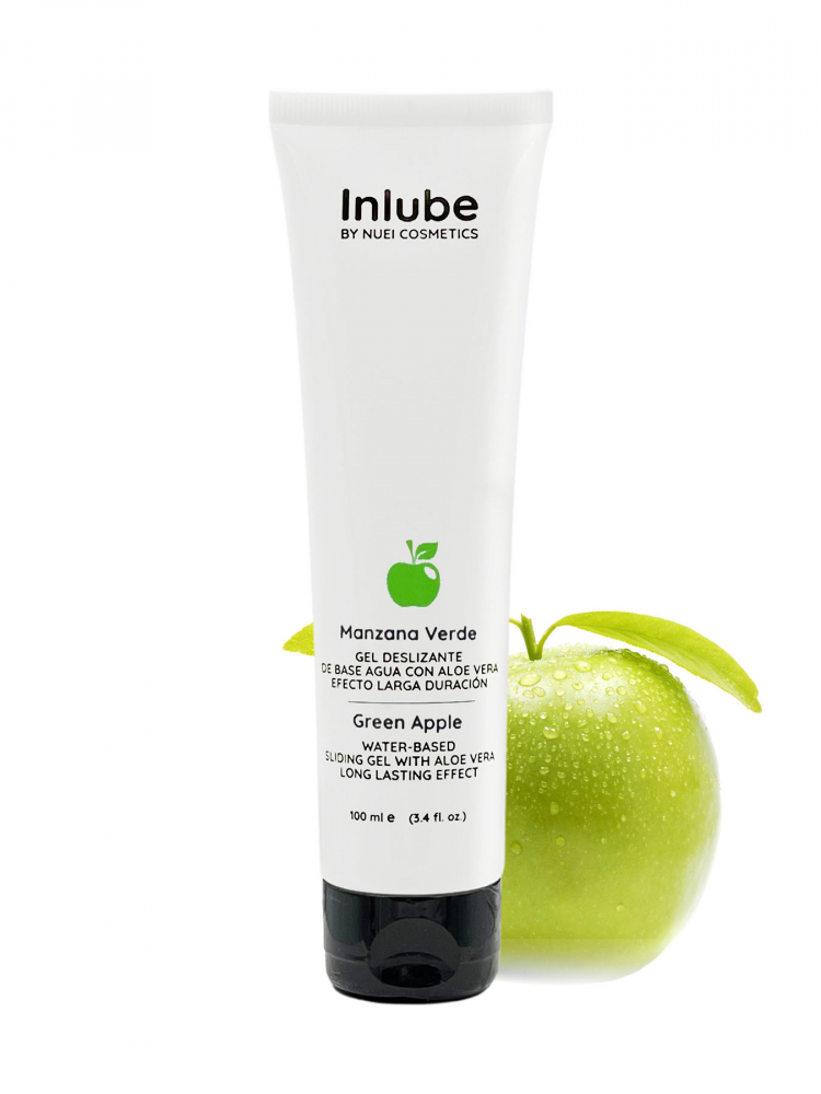 Гель на водной основе с ароматом и вкусом зеленого яблока "Nuei Inlube Green Apple" с алоэ вера, 100ml 